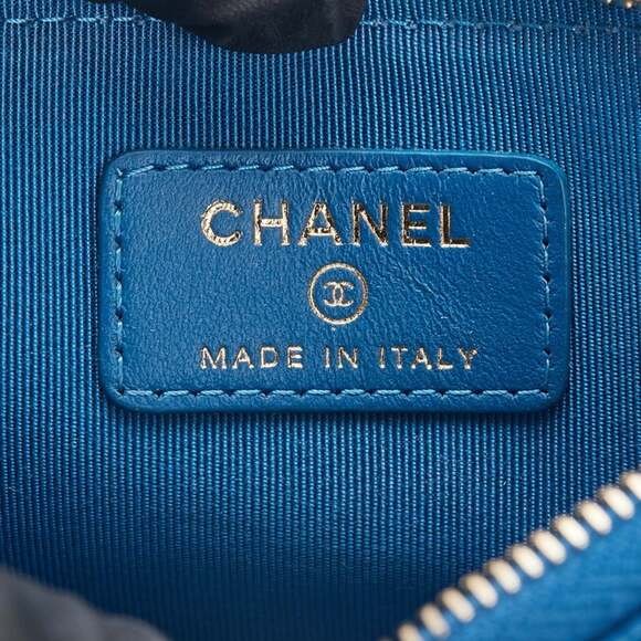 CHANEL Blue Caviar Leather Logo Wallet - Picture 8 of 10